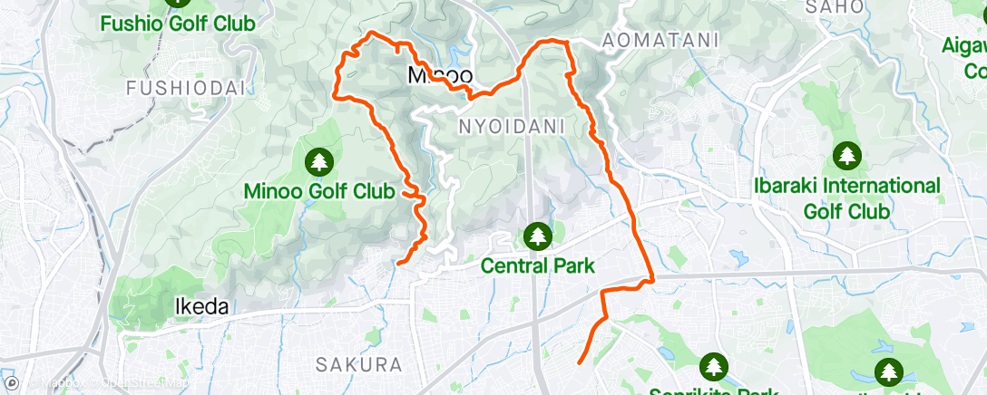 Map of the activity, 箕面でトレイル