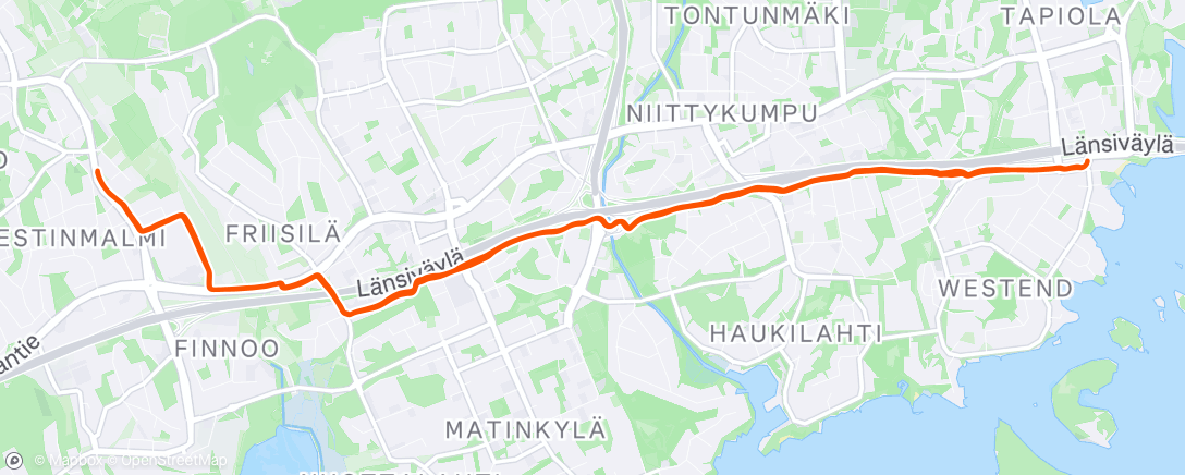 Map of the activity, Morning Roller Ski