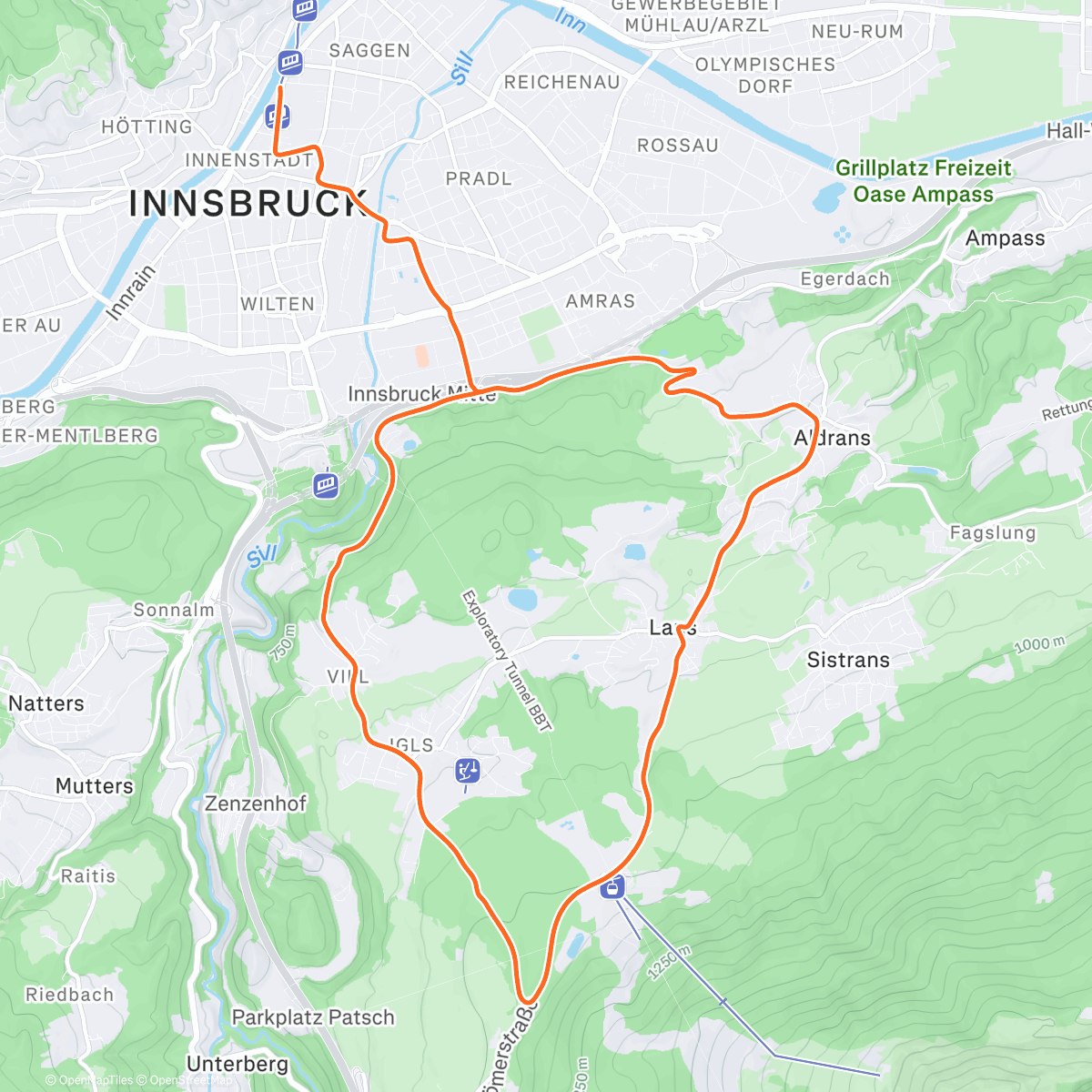 Карта физической активности (Zwift - Recovery Spin on Lutscher in Innsbruck)