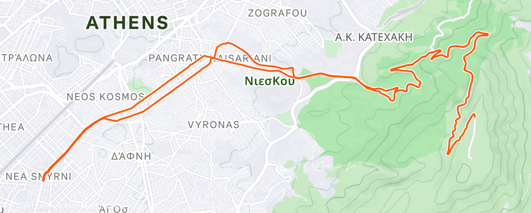 Map of the activity, Hymettus