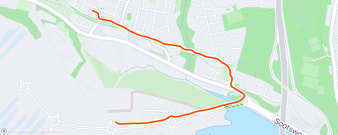 Map of the activity, Run home from session