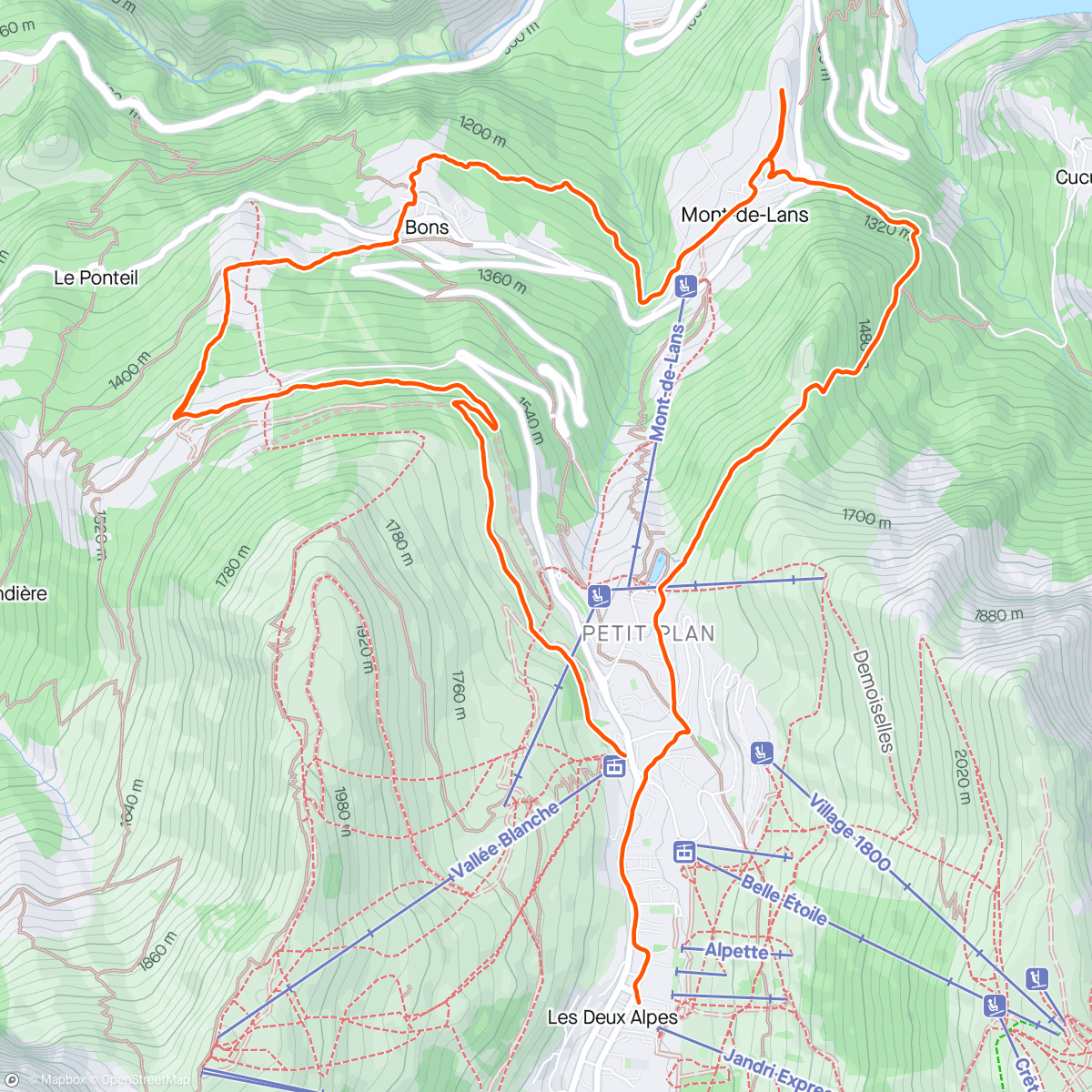 Mapa da atividade, La Croix des Serts