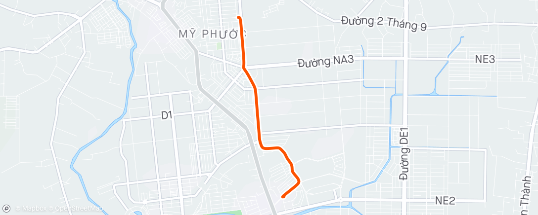 Map of the activity, Night Ride