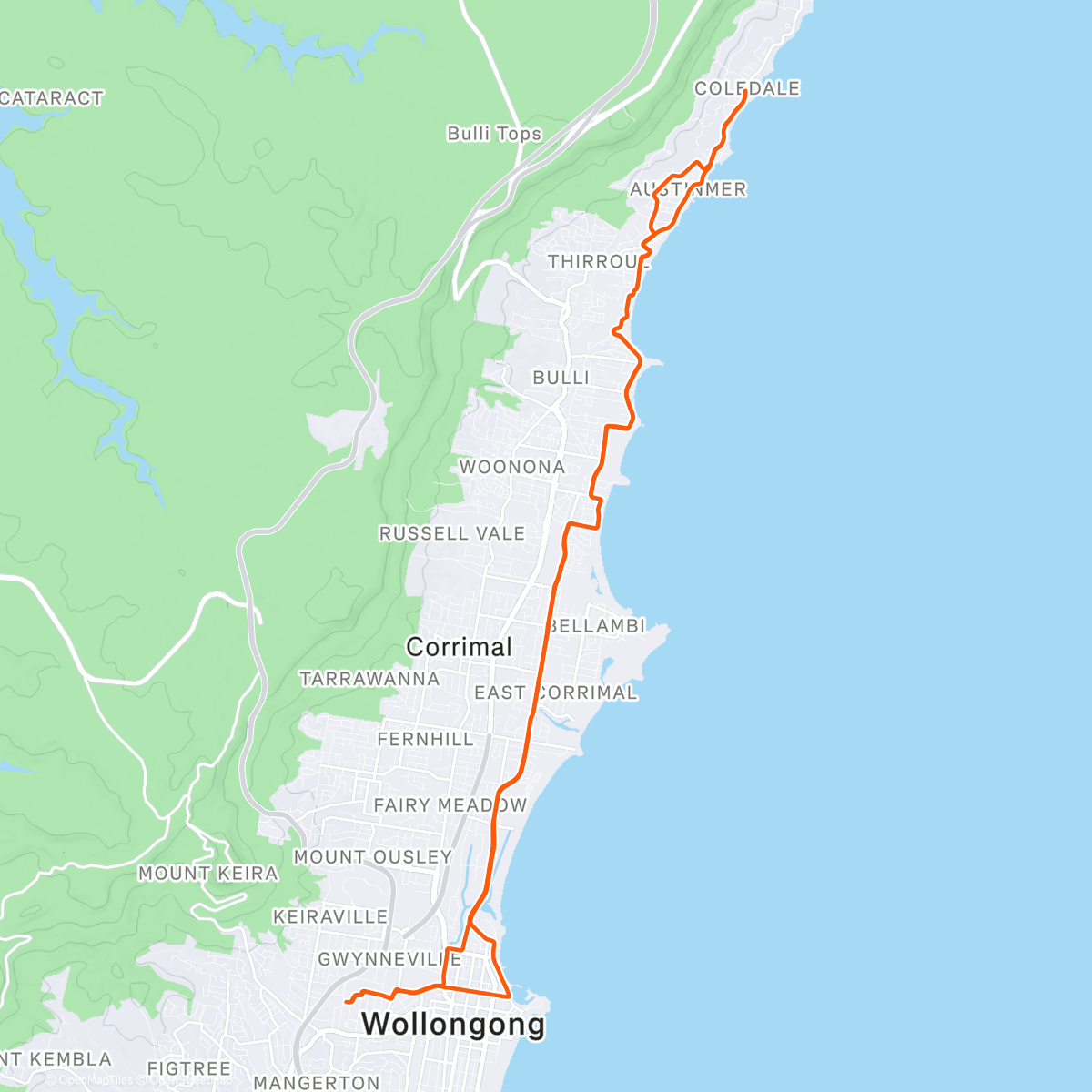 Map of the activity, Morning Ride