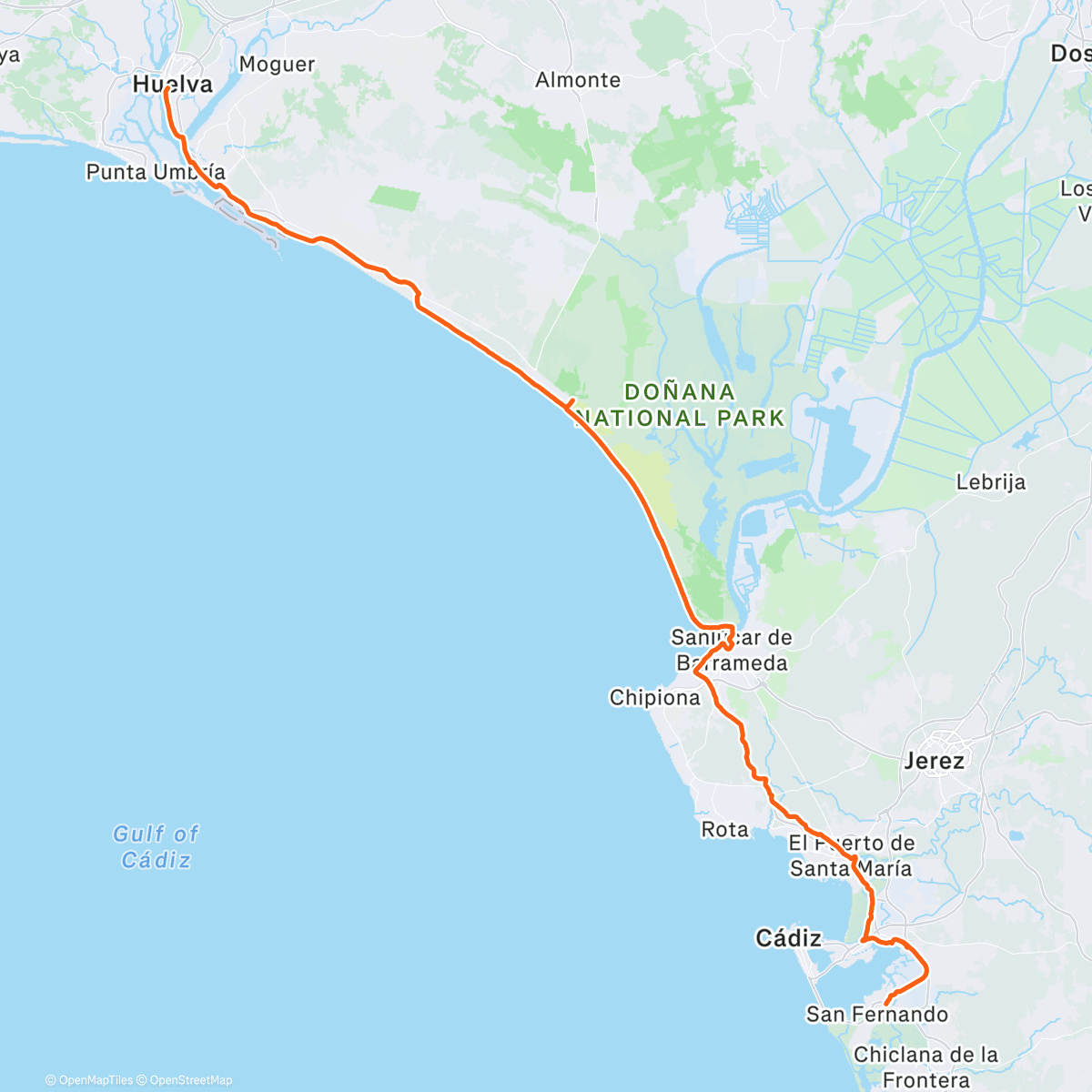 Map of the activity, Andalousie