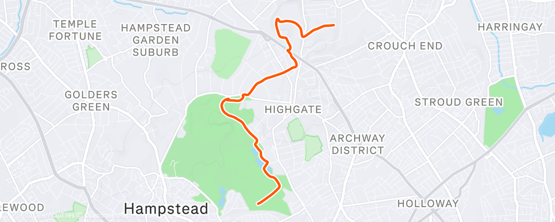 Map of the activity, Lunch Run