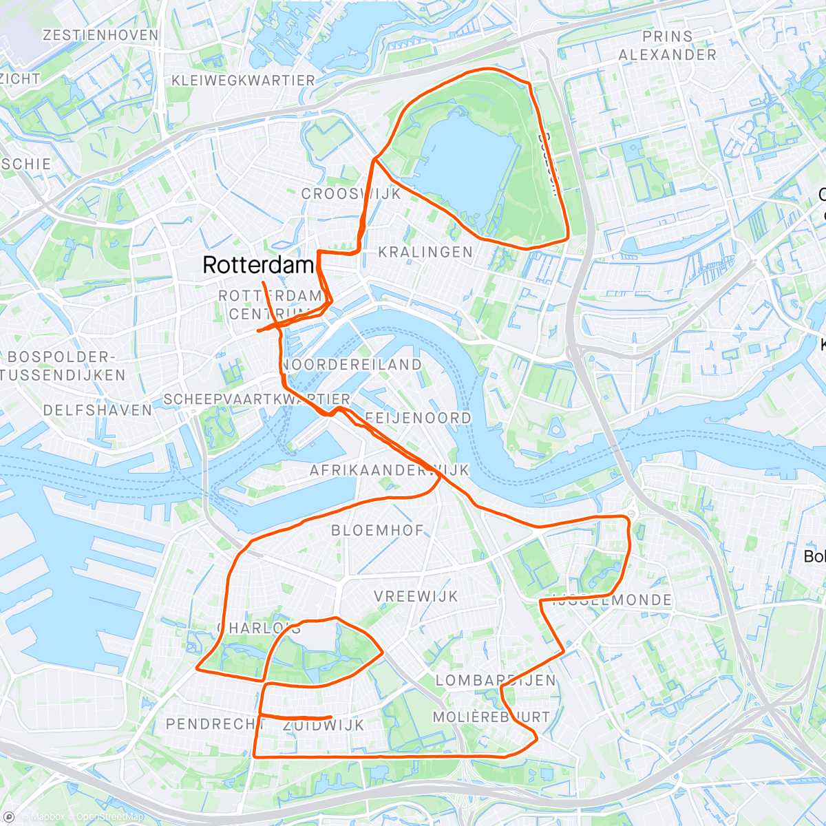 Map of the activity, Rotterdam Marathon 2024
