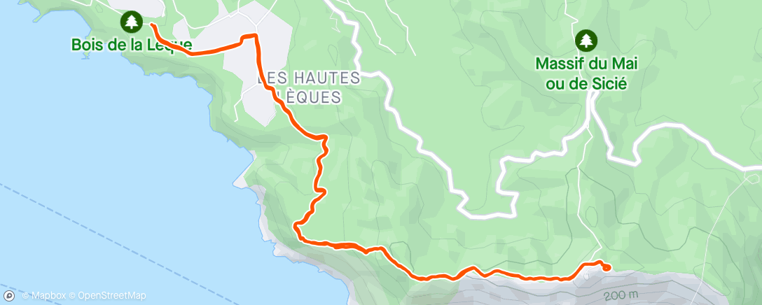 Mapa da atividade, Trail en soirée