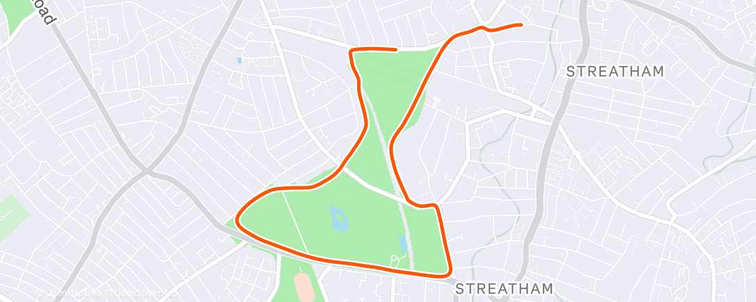 Map of the activity, Afternoon Run