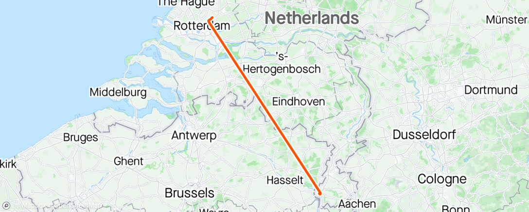 Map of the activity, Naar station Maastricht en Rotterdam Alexander huis… pff lange terugreis in drukke trein