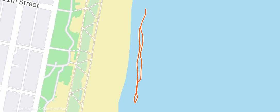 Map of the activity, Morning Swim