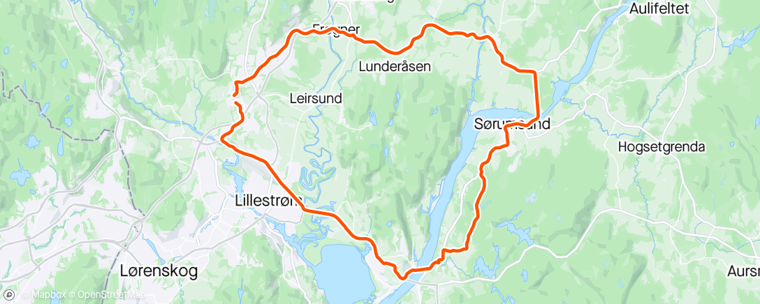 Map of the activity, Runde rundt Sørumsand