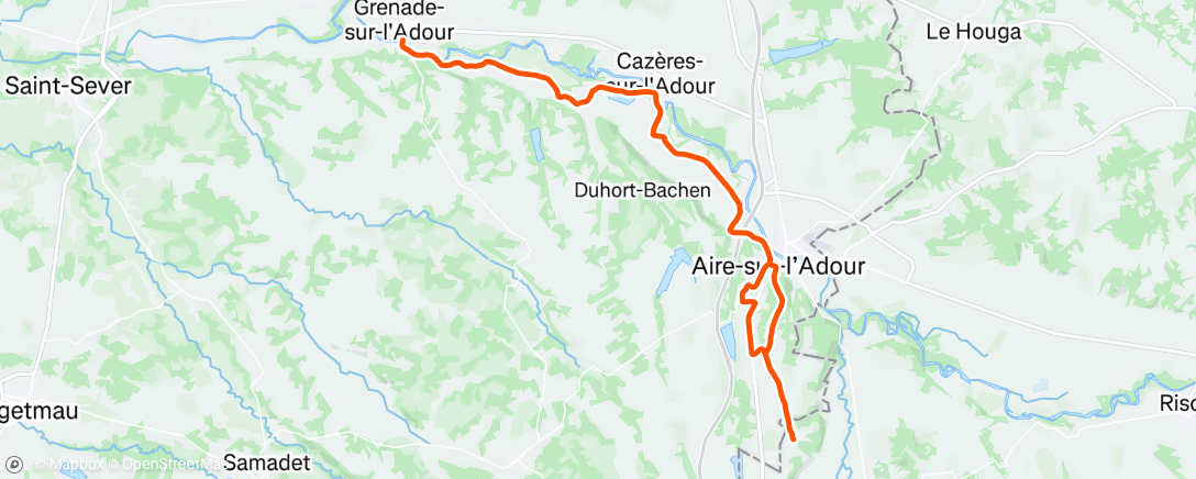 Map of the activity, Vélo du midi
