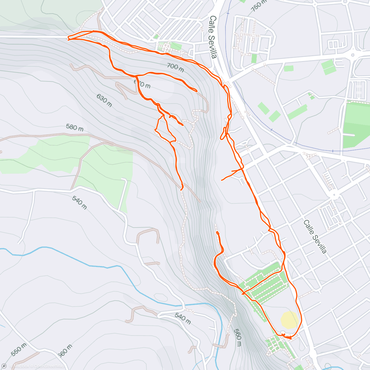 Mapa de la actividad, Exploration of Ronda.. lots of false tracks goats dogs but stunning and good to be out after too long