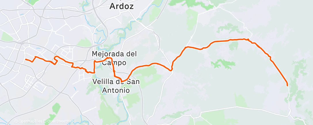 Map of the activity, Ciclismo
