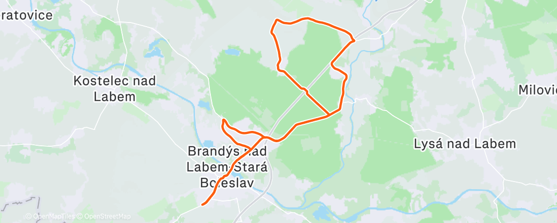 Map of the activity, Lunch Ride