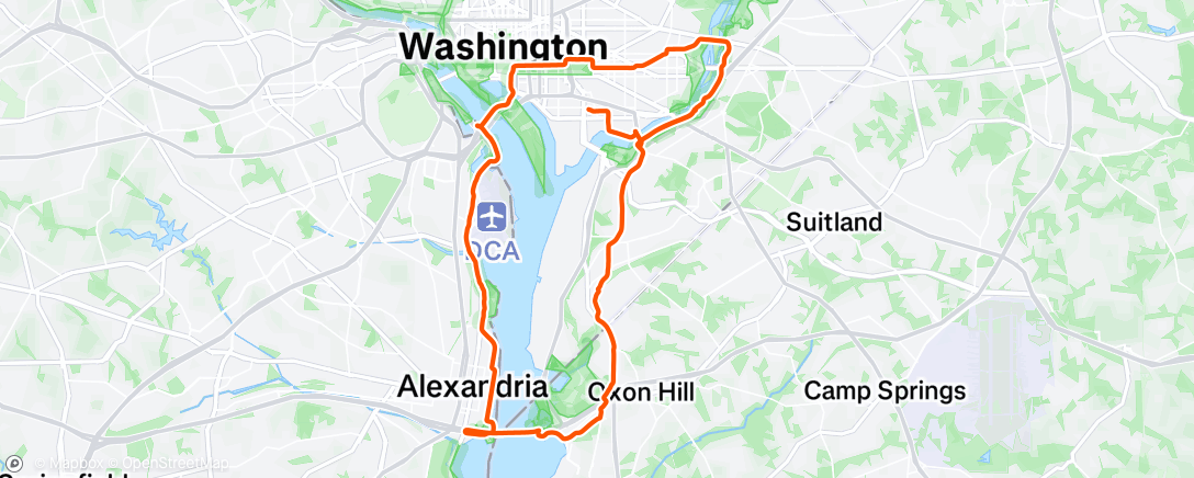 Map of the activity, Streets Calling Ride to MGM