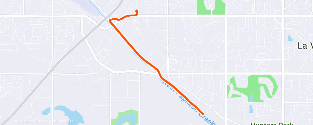 Map of the activity, Afternoon Run
