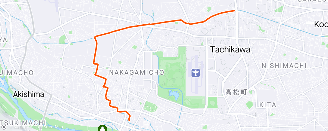 Map of the activity, 午後の帰宅ラン（美堀橋）