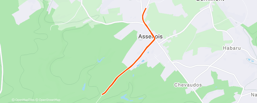 Карта физической активности (Course à pied dans l'après-midi)