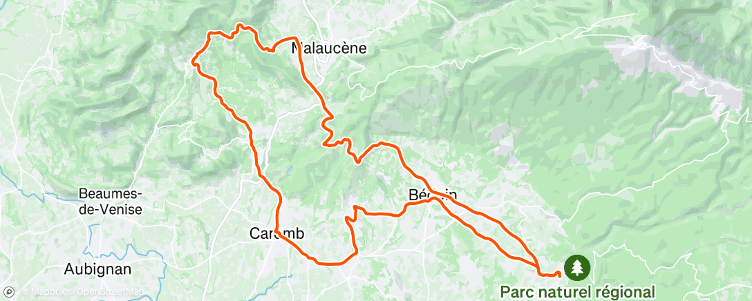 Map of the activity, Sortie vélo le matin