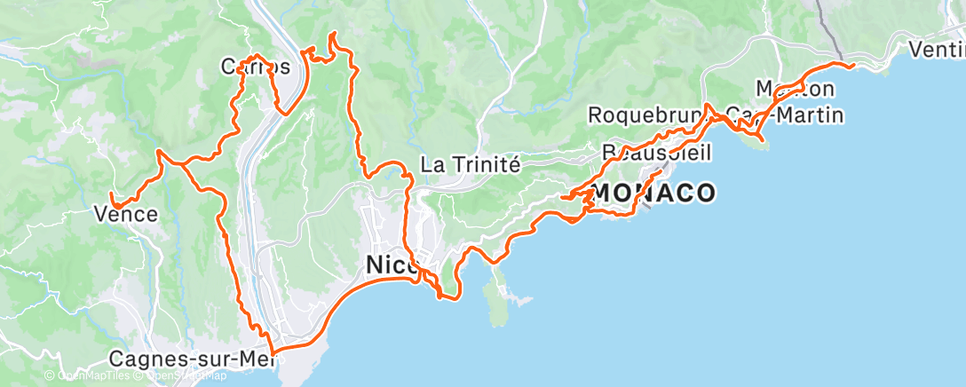 Map of the activity, Morning Ride