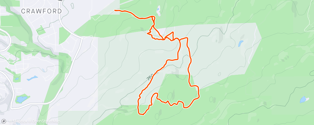 Map of the activity, First mtb ride of the year....