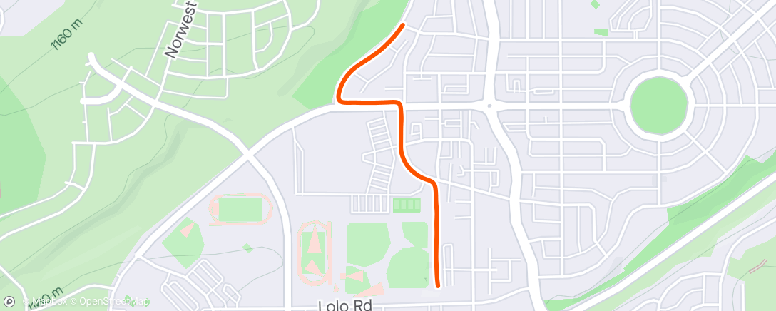 Map of the activity, Jog back from gym