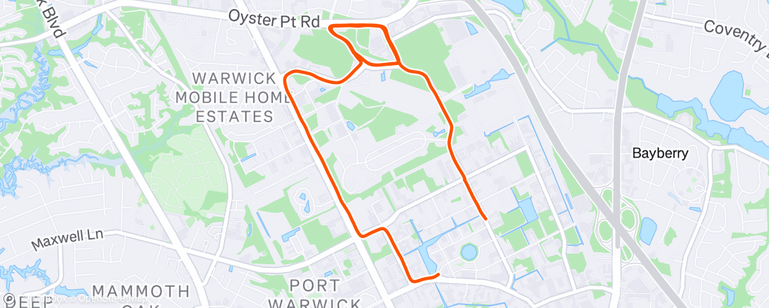 Map of the activity, Lunch Run