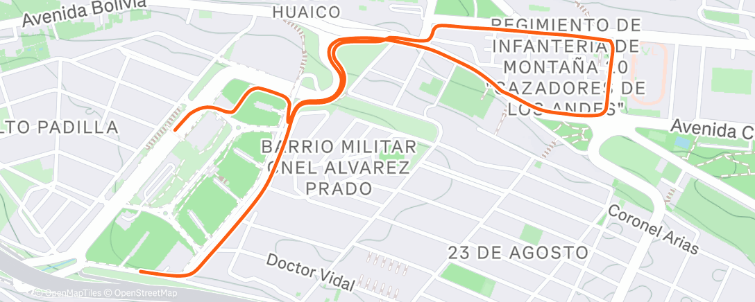 Map of the activity, Carrera vespertina
