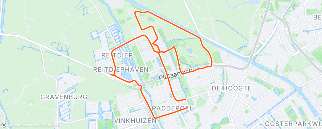 Map of the activity, Avondloop