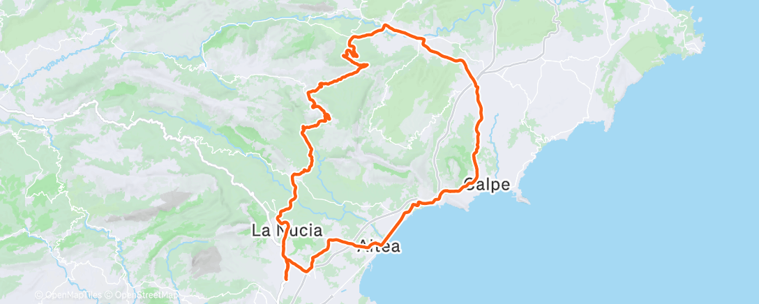 Map of the activity, Cycling