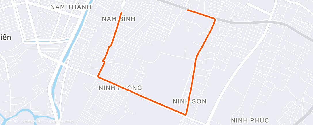 Map of the activity, Evening Run