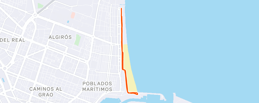 Map of the activity, Carrera de mañana