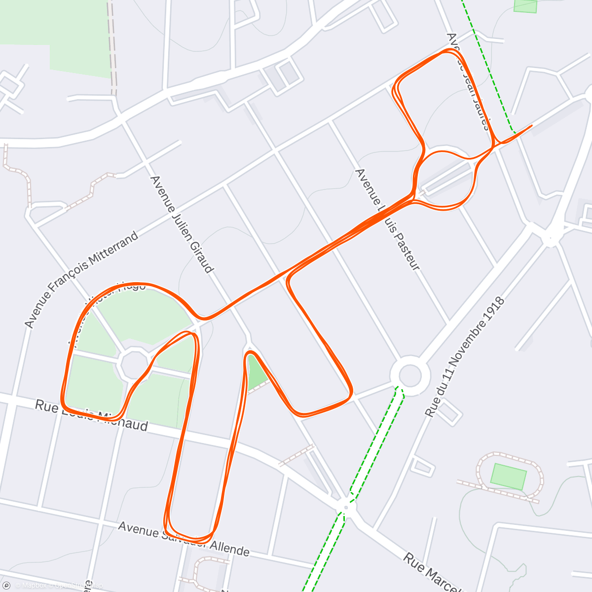 Map of the activity, Corrida 2024 avant la tartiflette 
Note à moi même, ne plus courir avec le dinosaure 😅🤣