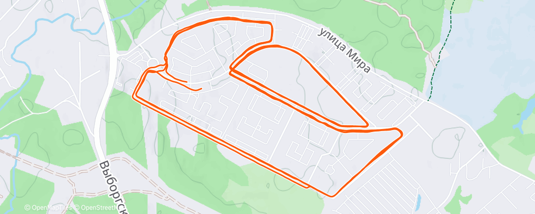 Map of the activity, Вечерний забег