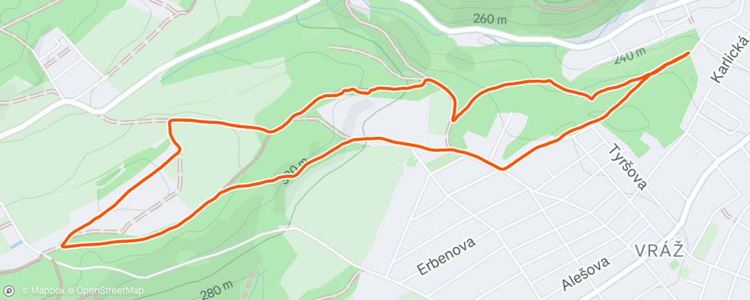 Map of the activity, Morning Run