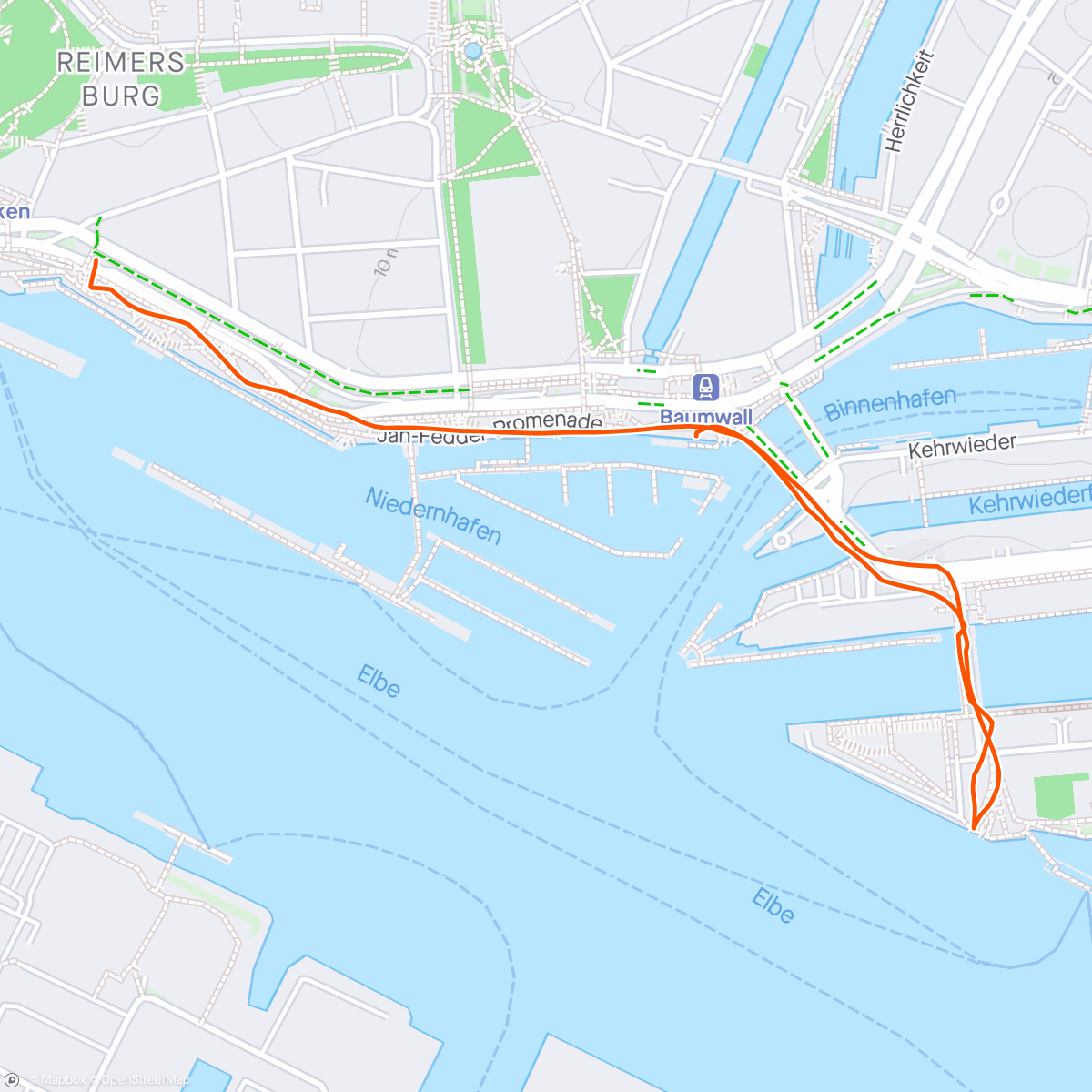 Map of the activity, Touristenroute zum Einlaufen