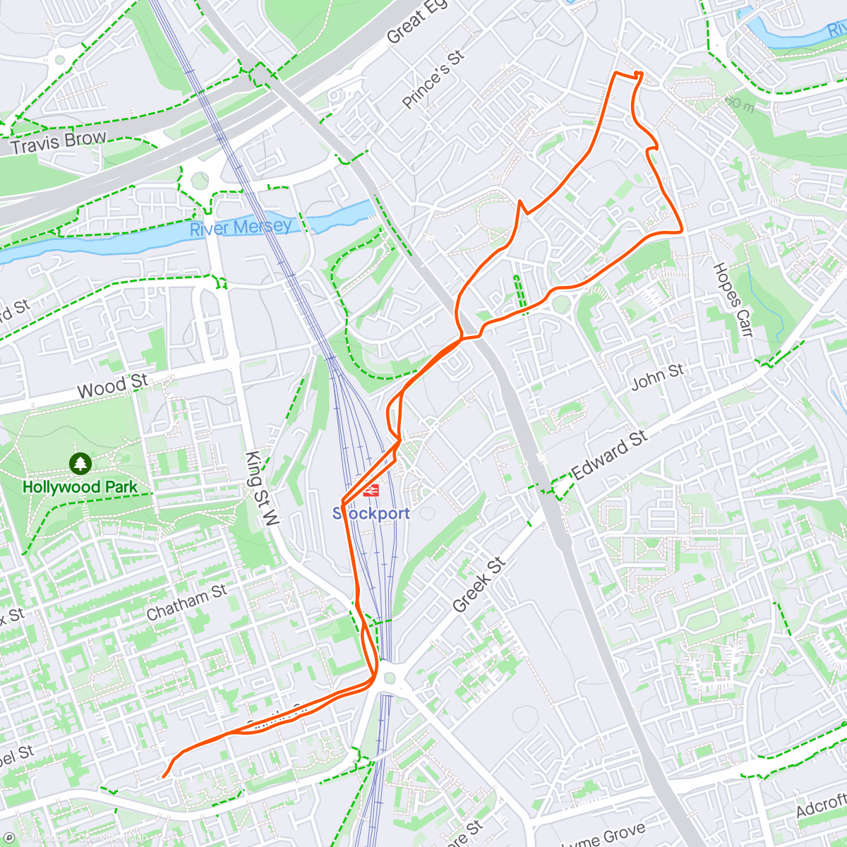 Map of the activity, A walk