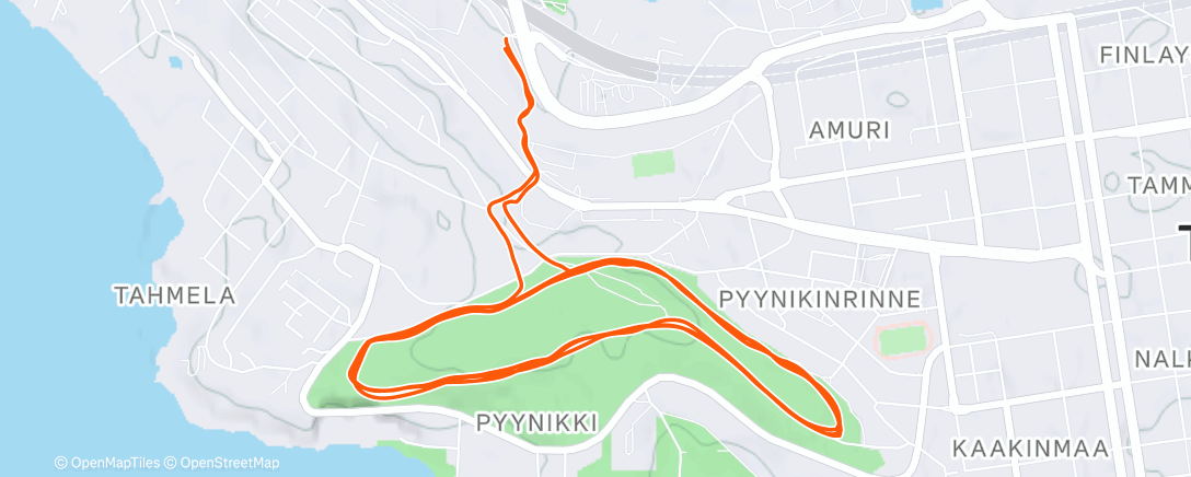 Map of the activity, Evening Run