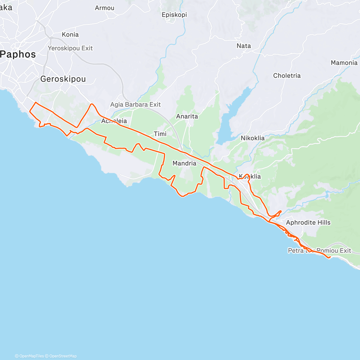 Map of the activity, [LCC] Kouklia – Petra tou Romiou – Paphos