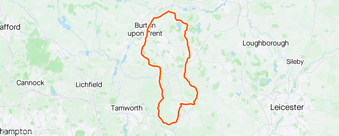 Map of the activity, Twycross ride