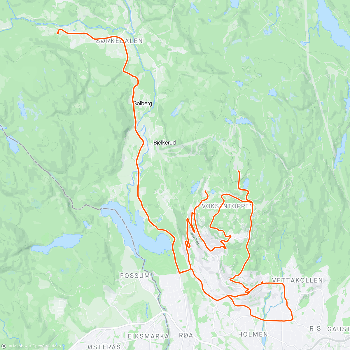 Map of the activity, HCK: Lillevann - Tryvann