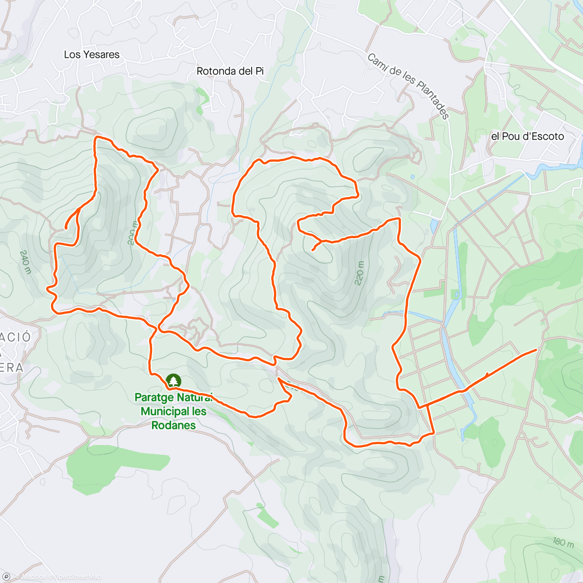 Map of the activity, Rodaeta per Rodanes