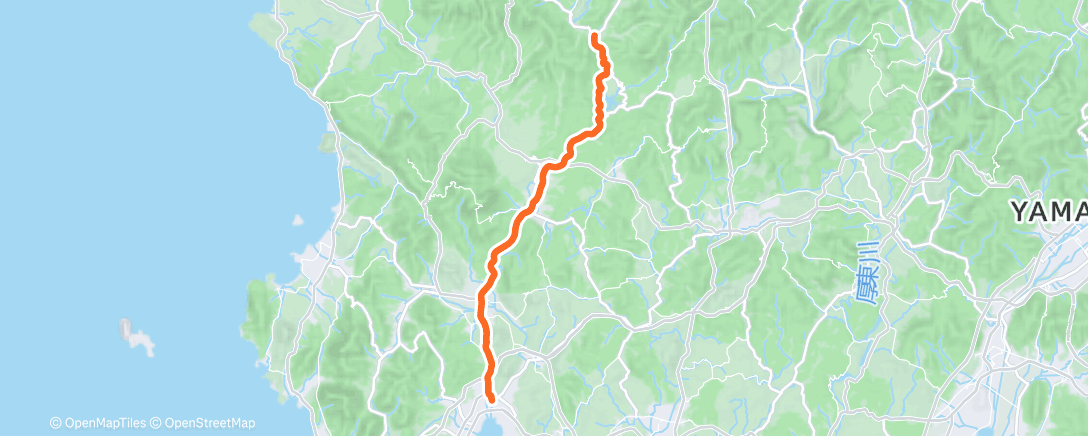 Map of the activity, 夕方のライド