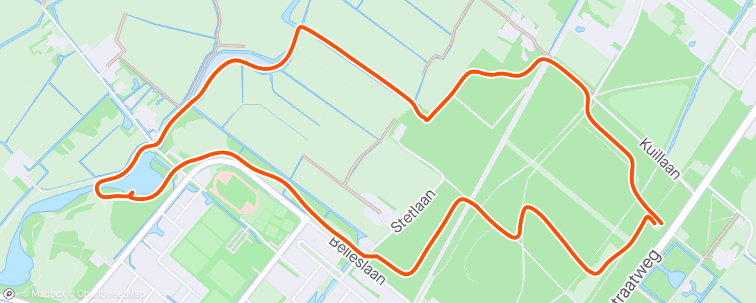 Map of the activity, Lunch Run - Dip - Run
