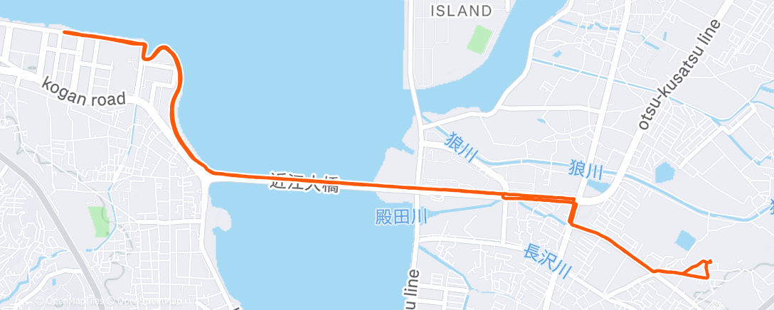 Map of the activity, 午後のランニング