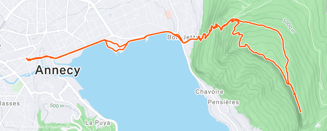 Map of the activity, Morning Hike