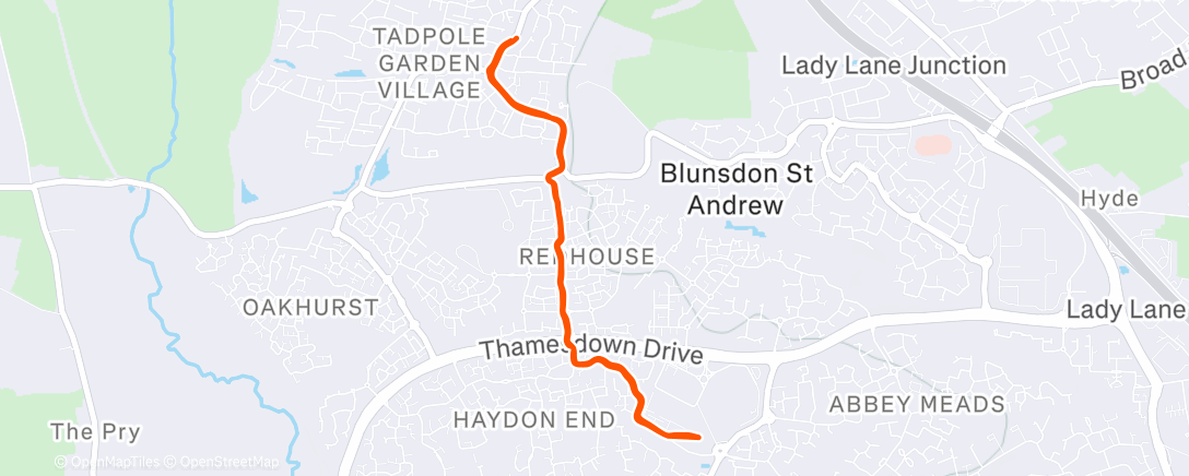 Map of the activity, Morning Run