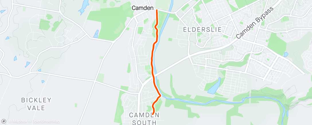 Map of the activity, Elderslie - Camden South